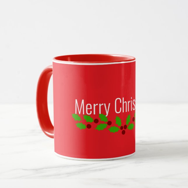 Taza Merrry Christmas, holiday red, (Anverso izquierdo)
