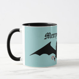Taza Merry Batmas tonto murciélago gótico en azul