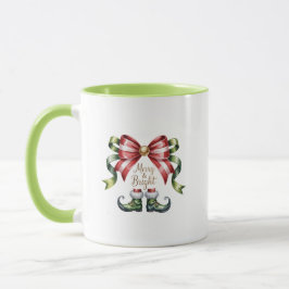 Taza Merry & Bright Christmas Mug • Candy Cane Elf Shoe