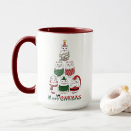Taza Merry Catmas Funny Meowy Navidades Kitten