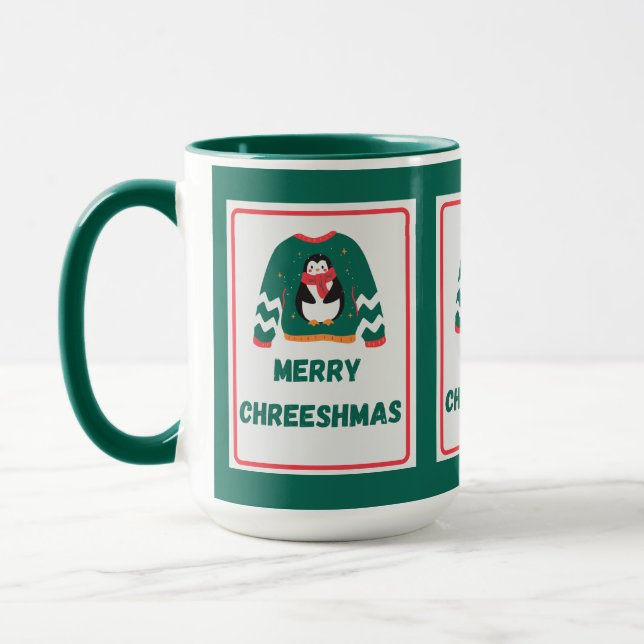 Taza Merry Chreeshmas Penguin Sweater (Izquierda)