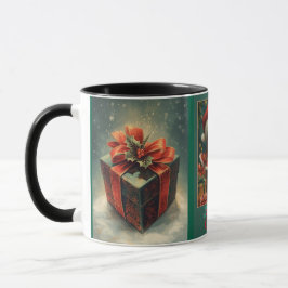 Taza Merry Christmas Cat Red and Green Mug