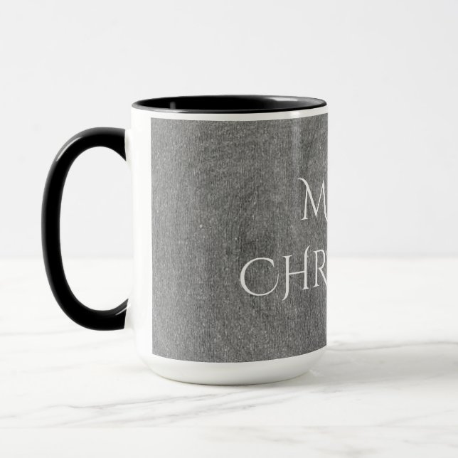 Taza Merry Christmas Chalkboard Typography Black White (Izquierda)