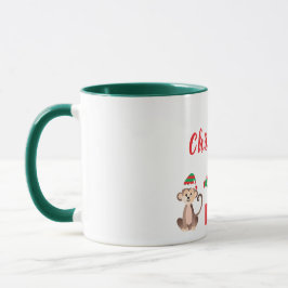 Taza Merry Christmas Cute Monkeys Navidades Gorras