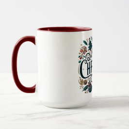 Taza Merry Christmas Festive Ornamental Family