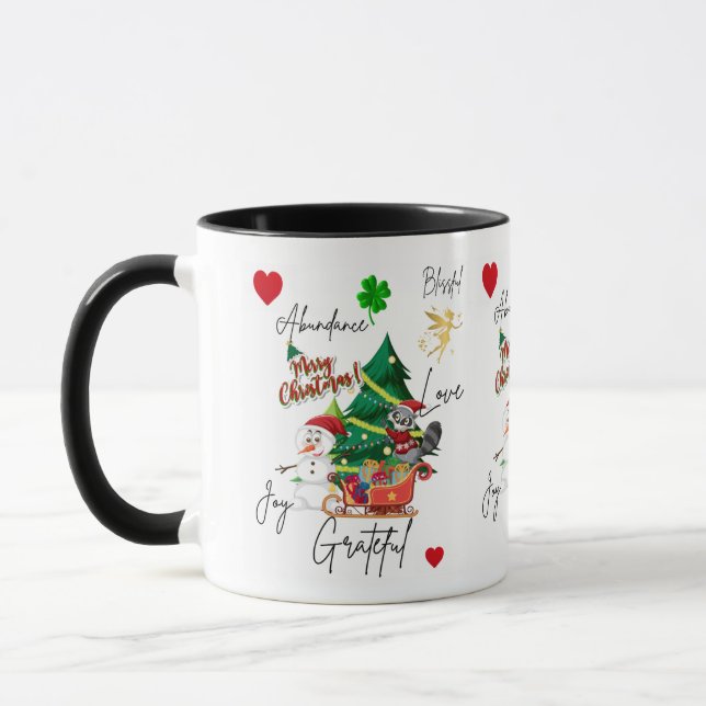 Taza Merry Christmas Mug | Joy, Love & Abundance | Fest (Izquierda)