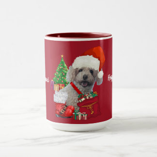 Taza Merry Christmas Poodle Red Coffee Mug