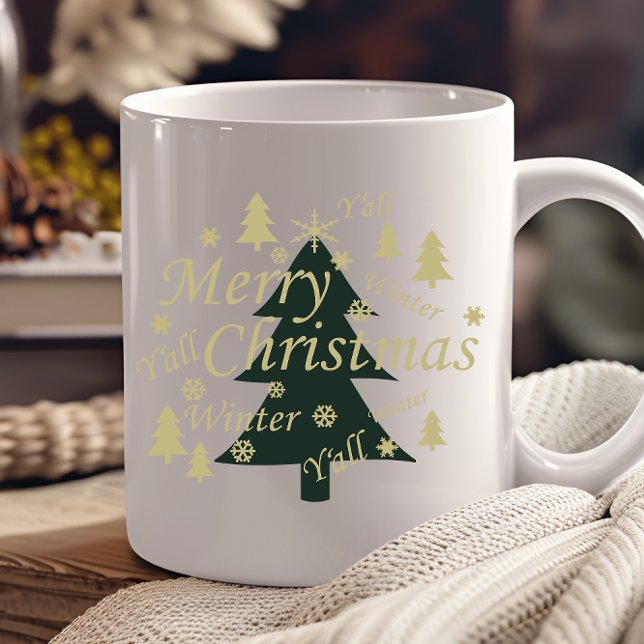 Taza Merry Christmas yall pine tree (Subido por el creador)