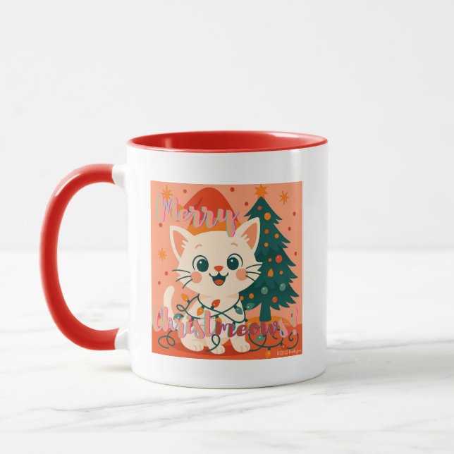 Taza Merry Christmeows! Cat (Izquierda)