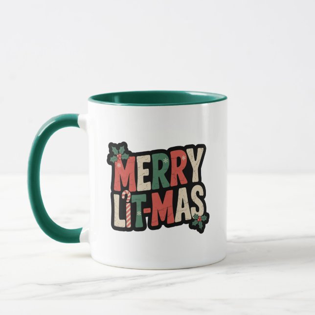 Taza Merry Lit-mas Bookish Coffee (Izquierda)
