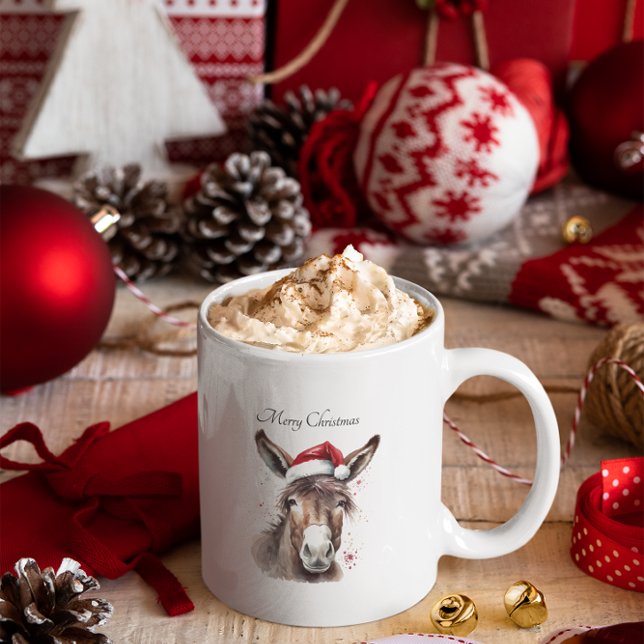 Taza Merry Little Navidades Donkey, personalizado (Subido por el creador)