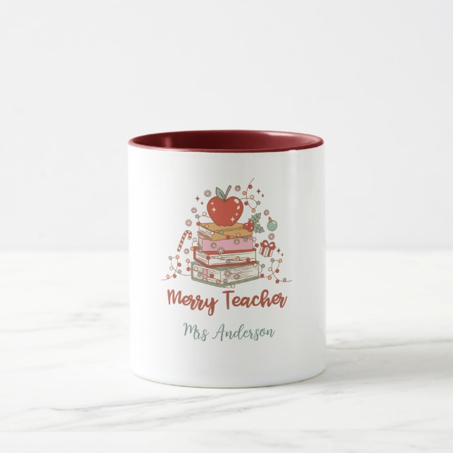 Taza Merry Teacher Retro Navidades (Centro)