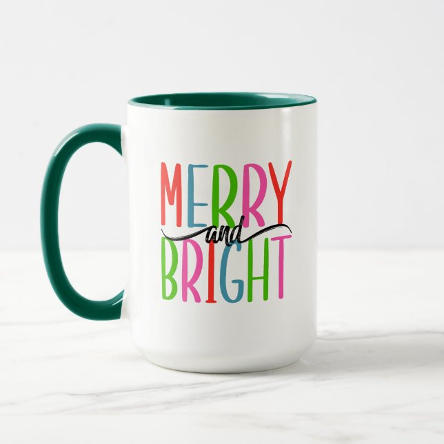 Taza Merry y Bright - Navidades (Izquierda)