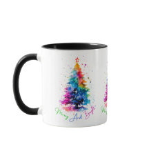 Merry y Bright Neon Christmas Tree White