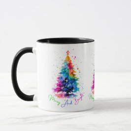 Taza Merry y Bright Neon Christmas Tree White