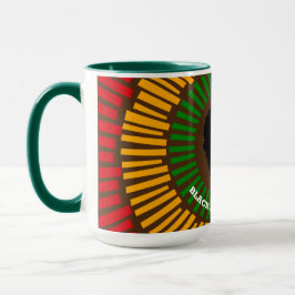 Taza Mes de la historia negra, rayas de sol, mujer negr