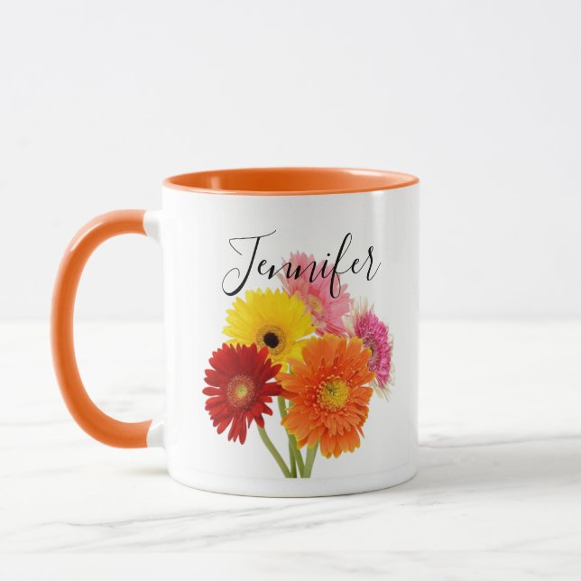 Taza Mes de nacimiento flor-Mug personalizada de abril (Izquierda)