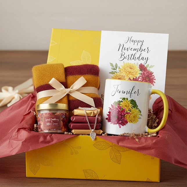 Taza Mes de nacimiento flor-Mug personalizada de noviem (Subido por el creador)