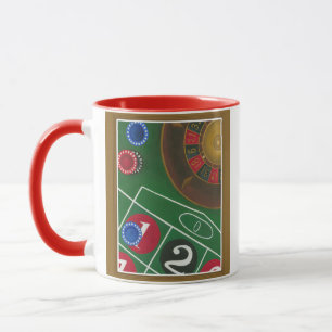 Taza Mesa de ruleta con chuletas y ruedas