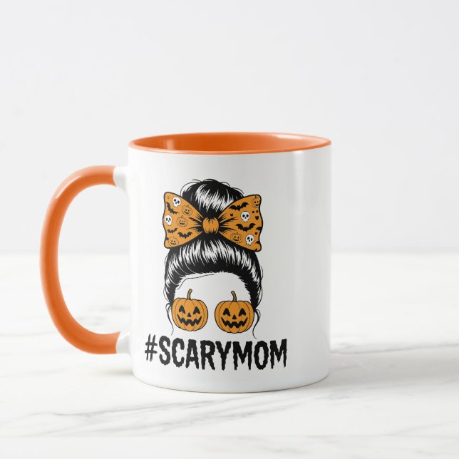 Taza Messy Bun Scary Mom Halloween (Izquierda)