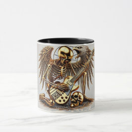 Taza Metal Rockgitarrist mit Adler und Flügel