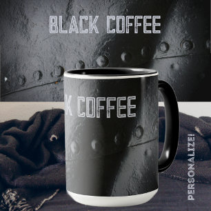 Taza metalizado negro minimalista