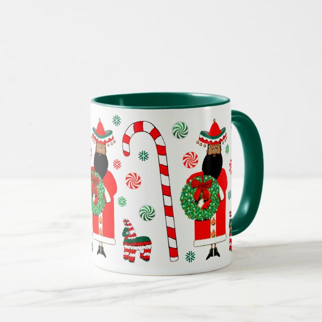 Taza Mexicano Feliz Navidad Santa (Anverso derecho)