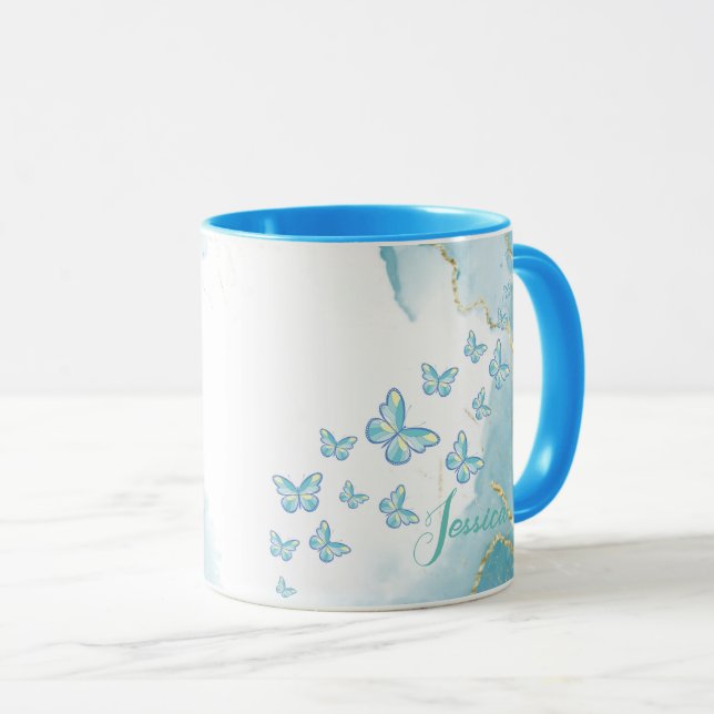 Taza Mezcla azul de mármol Combo (Anverso derecho)