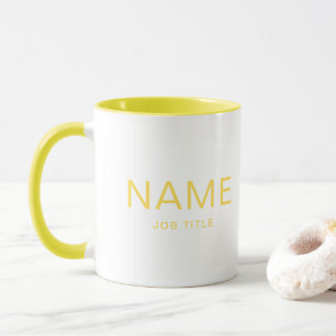 Taza Mezcla combinada amarilla sólida personalizada con