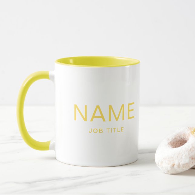 Taza Mezcla combinada amarilla sólida personalizada con (Con donut)