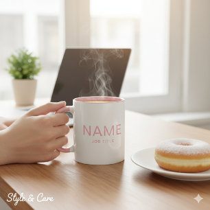 Taza Mezcla combinada rosa personalizada con su nombre