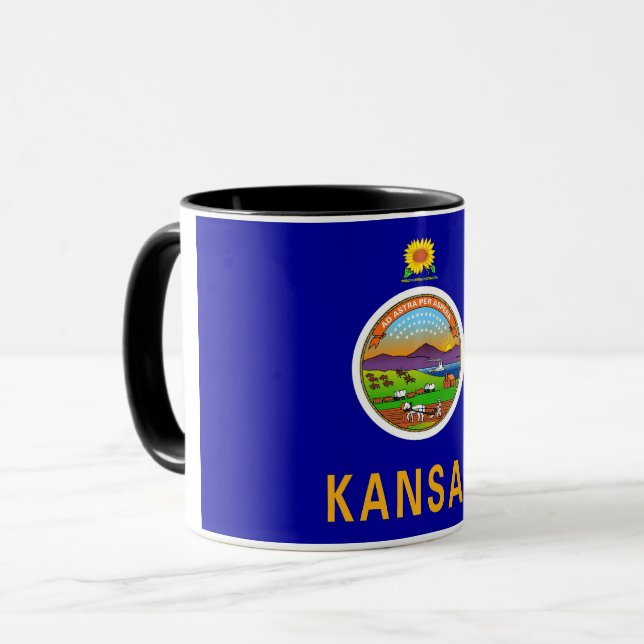 Taza Mezcla de Combo con bandera de Kansas, Estados Uni (Anverso izquierdo)