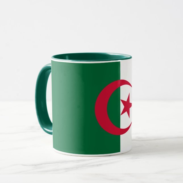 Taza Mezcla negra con bandera de Argelia (Anverso izquierdo)