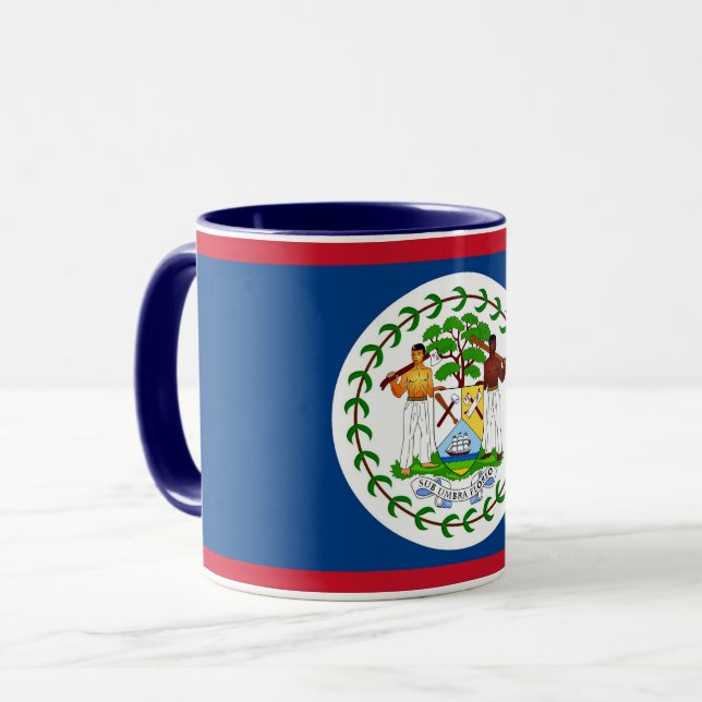 Taza Mezcla negra con bandera de Belice (Anverso izquierdo)
