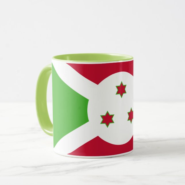 Taza Mezcla negra con bandera de Burundi (Anverso izquierdo)