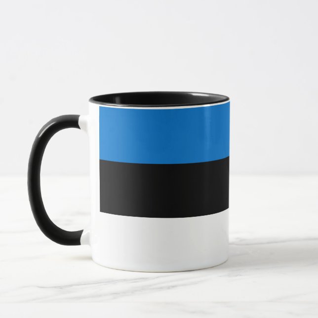 Taza Mezcla negra con bandera de Estonia (Izquierda)
