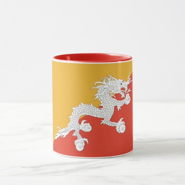 Taza Mezcla negra de Combo con bandera de Bután (Centro)