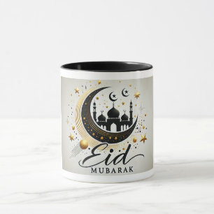 Taza Mezquita de Crescent Eid Mubarak de lujo