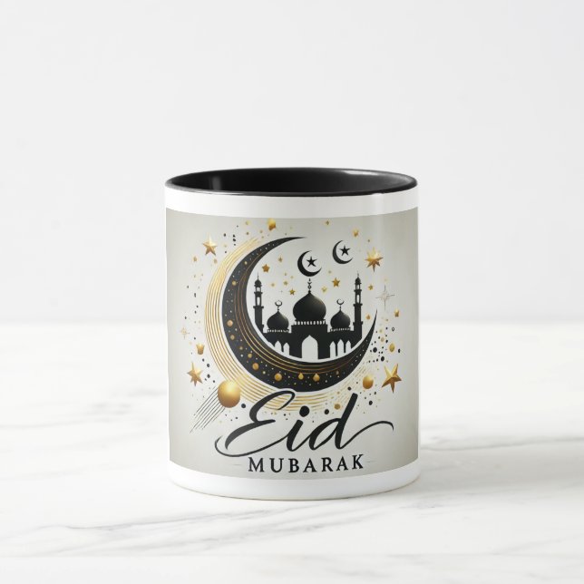 Taza Mezquita de Crescent Eid Mubarak de lujo (Centro)