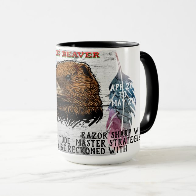 Taza "Mi animal espiritual" El tazón del café del casto (Anverso derecho)