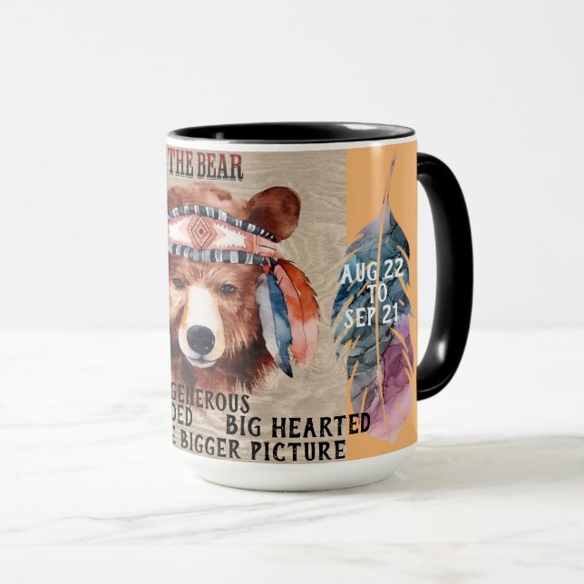Taza "Mi animal espiritual" El tazón del café del oso (Anverso derecho)