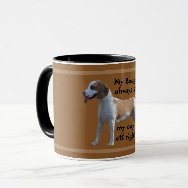 Taza Mi Beagle Siempre Comienza Mi Día Libre Perro Dere (Anverso izquierdo)