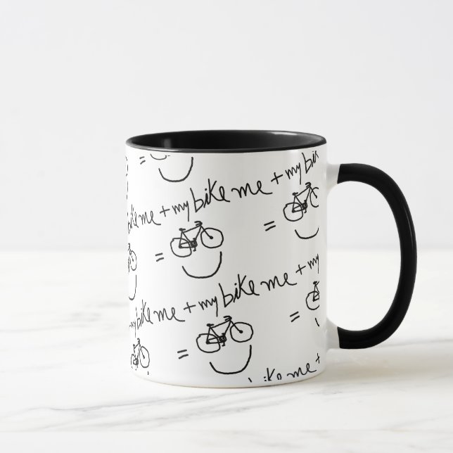 Taza mi bicicleta y yo = felicidad (Derecha)