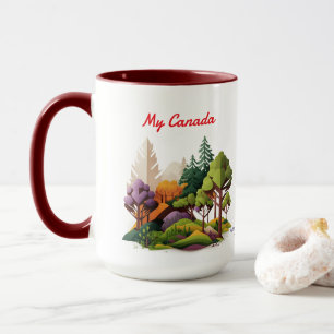 Taza Mi Canadá rojo y verde