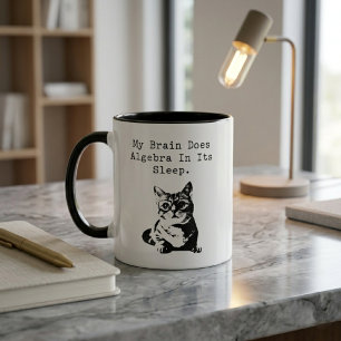 Taza Mi cerebro hace álgebra mientras duerme Humor