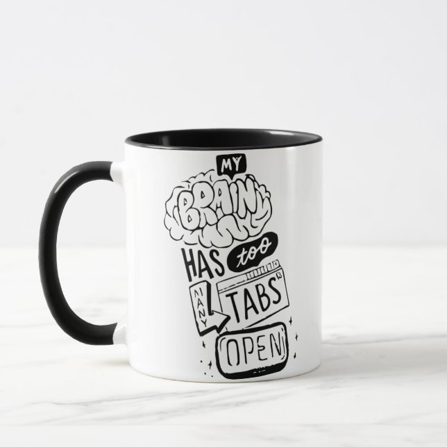 Taza Mi cerebro tiene demasiadas pestañas abiertas Clás (Izquierda)