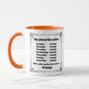 Taza Mi color favorito es el naranja