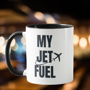 Taza Mi combustible de avión y avión, novio esposo, div