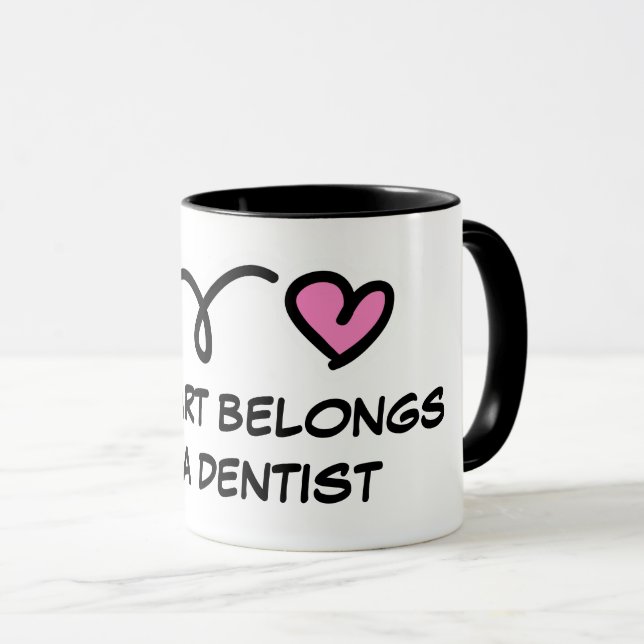 Taza Mi corazón pertenece a un tazón de café romántico  (Anverso derecho)