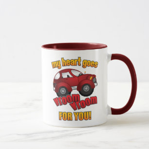 Taza ¡Mi corazón va Vroom Vroom para usted!